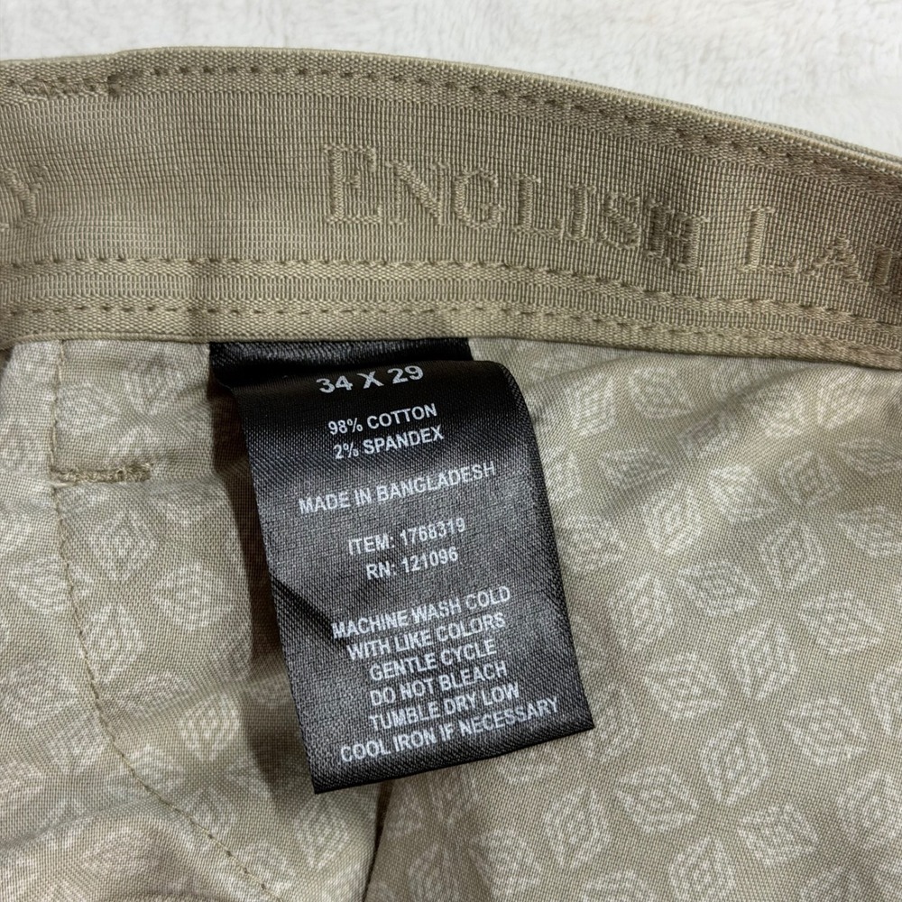English Laundry 5-Pocket Chino Pants Mens 34x30 Khaki Tan Excellent Stretch - Picture 11 of 14